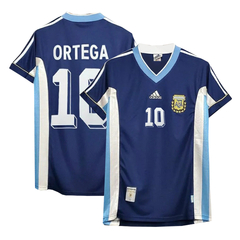 Camiseta Selección Argentina Suplente 1998 Adidas #10 Ortega - Adulto