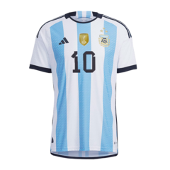 Camiseta Selección Argentina Titular Authentic 2023 Tres Estrellas + #10 Messi + Parche de Campeón - Adulto - comprar online