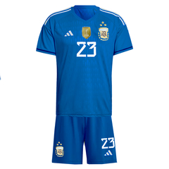 Kit Arquero Selección Argentina Adidas 3 Estrellas #23 E. Martínez C/Azul - Infantil - comprar online