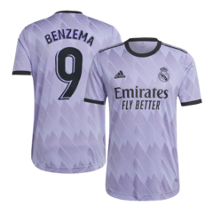 Camiseta Real Madrid Suplente Adidas Authentic Modelo Liga #9 Benzema 2022/23 - Adulto