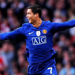 Camiseta Nike Manchester United Manga Larga suplente 2008-2009 Ronaldo #7 + Fútbol + CR7 + Champions League - ByPlaysport