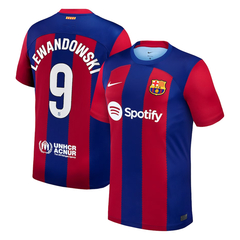 Camiseta De Fc Barcelona Titular Nike 2023/24 #9 Lewandowski - Adulto