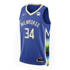 Musculosa Milwaukee Bucks Azul #34 Antetokounmpo - Adulto - comprar online