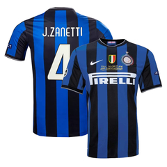 Camiseta Inter Titular Nike 2010 Final Champions #4 J. Zanetti - Adulto