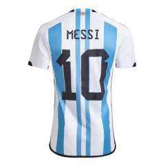 Camiseta AFA Selección Argentina Adidas 3 Estrellas 2022 + Parche Campeón del Mundo + #10 Messi - Adulto en internet