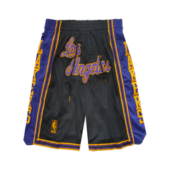 Short Básquet Vintage Angeles Lakers Negro C/ Bolsillo - Adulto