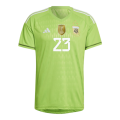 Camiseta Arquero Seleccion Argentina Adidas 3 Estrellas 2023 Modelo Jugador 23 E. Martinez Adulto