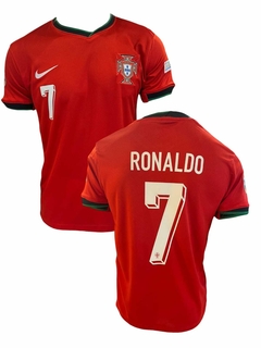 Camiseta Portugal Titular 2024/25 #7 Ronaldo + Paches Eurocopa/Fundation - Nike