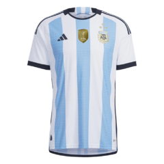 Camiseta Selección Argentina Adidas Authentic Tres Estrellas + Parche de Campeón Del mundo- Adulto