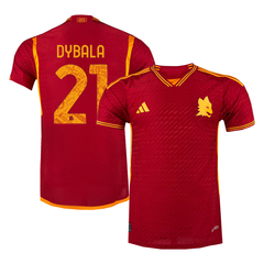 Camiseta As Roma Titular Modelo Jugador Adidas 2023/24 #21 Dybala - Adulto
