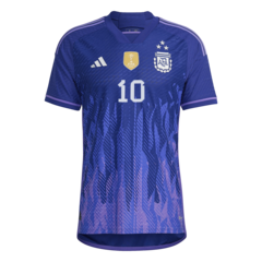 Camiseta Selección Argentina Suplente Modelo Jugador Adidas 3 Estrellas + #10 Messi - Adulto - comprar online