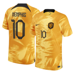 Camiseta Selección Holanda Titular Nike Qatar 2022 #10 Memphis - Adulto