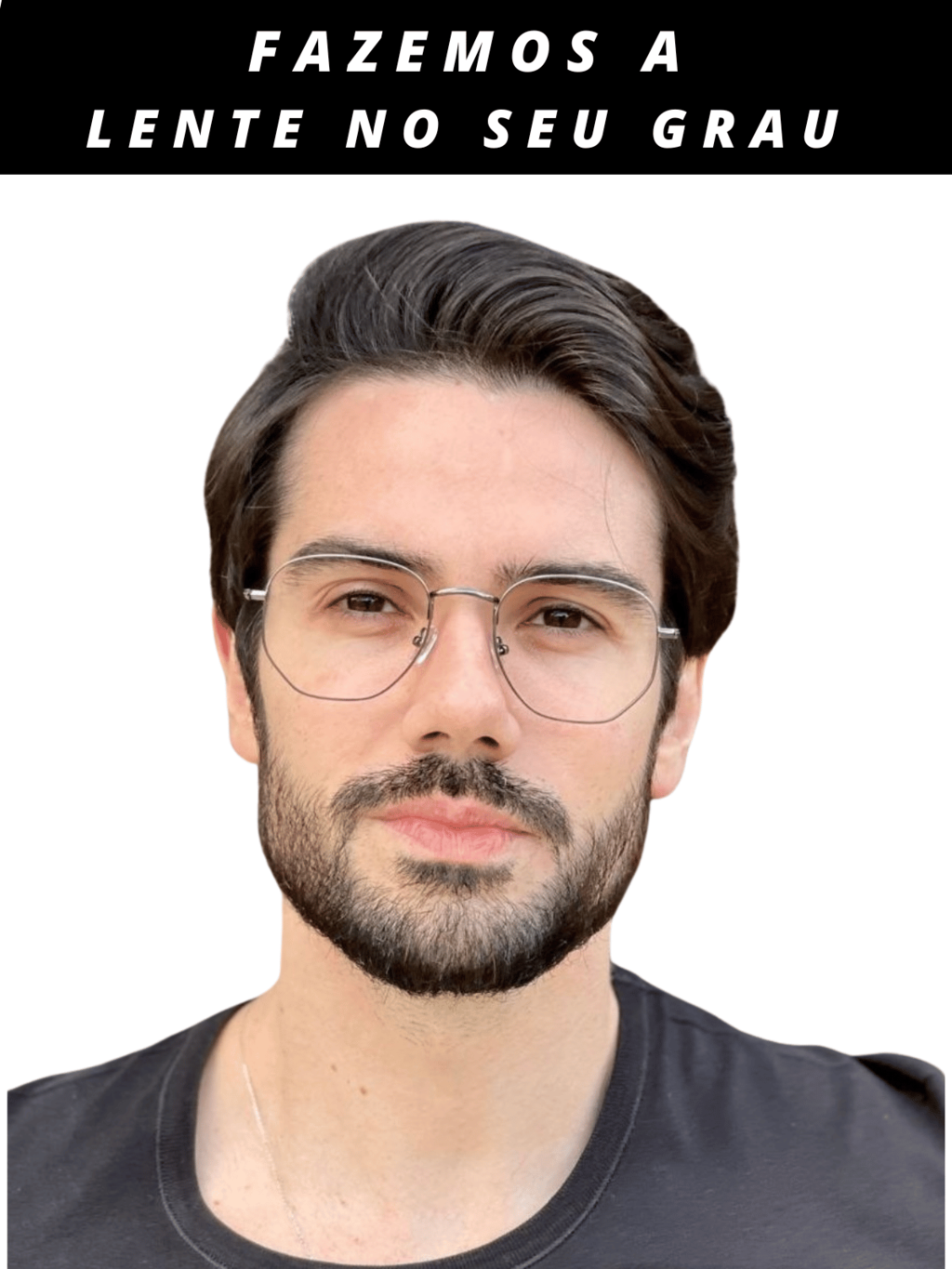 Armacao para Oculos de Grau Hexagonal Masculina