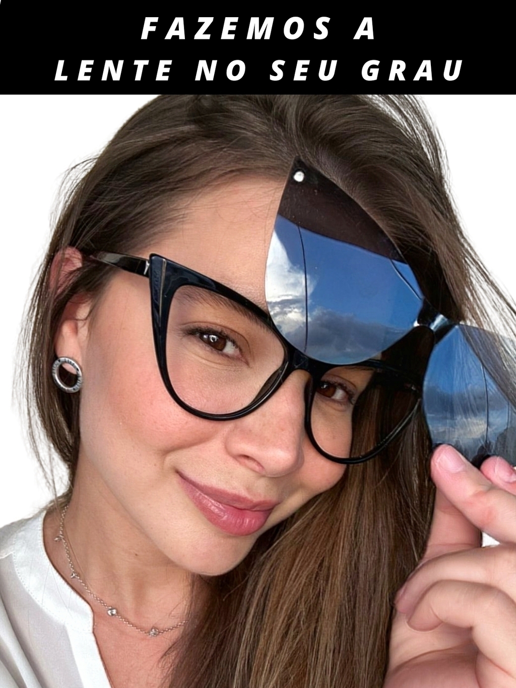 Armação para Óculos de Grau Feminina Clippon 2 em 1 - C0107