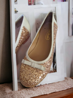 Ballerina Glitter Oro- cuero TALLE 36 a 40