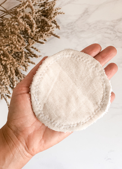 Pads de limpieza reutilizables de toalla y tusor + Bolsita 100% algodón