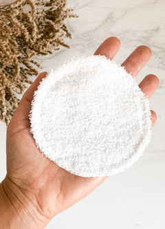 Pads de limpieza reutilizables de toalla y tusor + Bolsita 100% algodón en internet