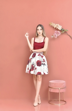 Vestido Isis Vermelho Floral 1 - comprar online