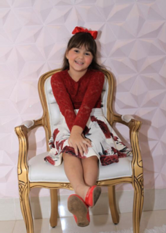 Imagem do Vestido Infantil Maya Vermelho Floral 1