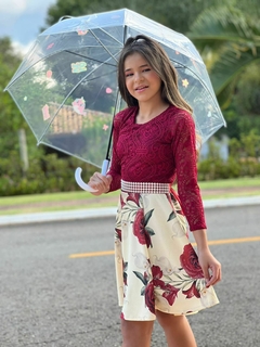 Vestido Infantil Maya Vermelho Floral 1 - comprar online