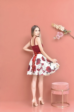 Vestido Isis Vermelho Floral 1 - loja online