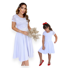 Kit Vestido Mãe e Filha Liz Branco