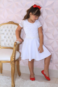 Vestido Infantil Liz Branco - comprar online