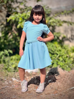 Vestido Infantil Acsa Azul Claro - comprar online
