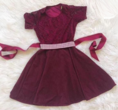 Vestido Infantil Liz Vinho - comprar online