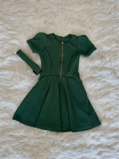 Vestido Infantil Ana Verde Militar - comprar online