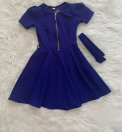 Vestido Infantil Ana Azul Royal - comprar online