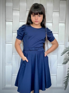 Vestido Infantil Acsa Azul Marinho - loja online
