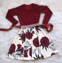 Vestido Infantil Maya Vermelho Floral 2 - comprar online