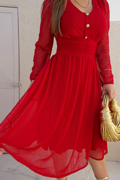 Vestido Malu Vermelho - Loja Mulher Virtuosa