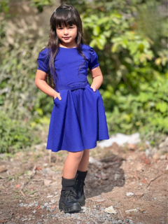 Vestido Infantil Acsa Azul Royal - comprar online