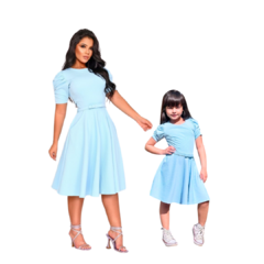 Kit Vestido Mãe e Filha Acsa Azul Claro