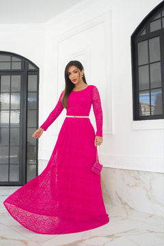 Vestido Longo Marcela Pink - comprar online