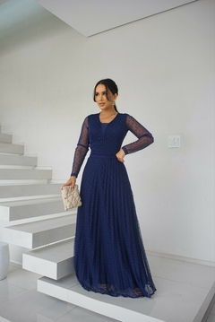 Vestido Longo Renata Azul Marinho - loja online