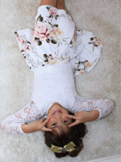 Kit Vestido Mãe e Filha Maya Branco floral - loja online