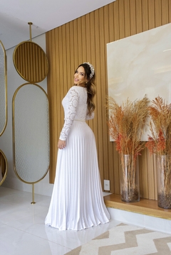 Vestido Longo Luisa Branco - Loja Mulher Virtuosa