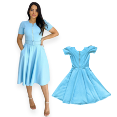 Kit Vestido Mãe e Filha Ana Azul Claro