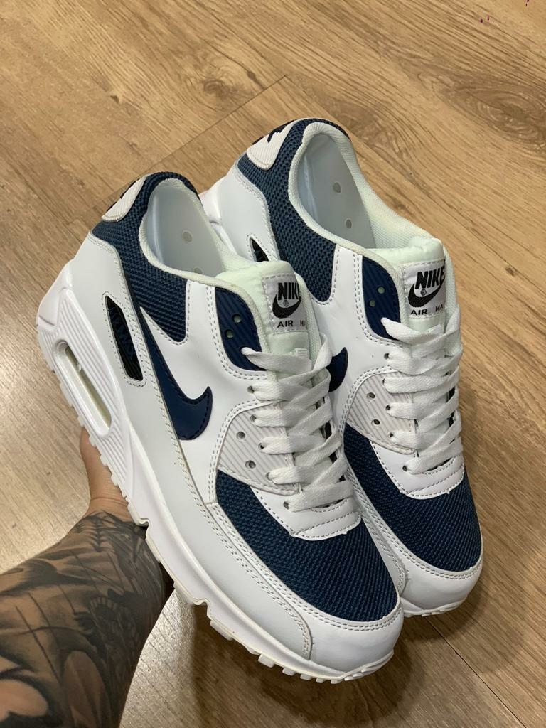 Air max 90 branco e azul marinho - The Lucca Outlet