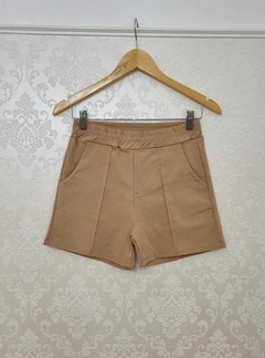 Short Rocio De Bengalina Con Cintura Elastizada - Pespunte Y Bolsillos Art 2123 - amaika