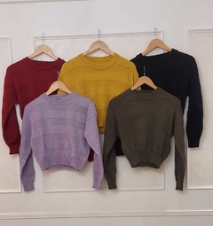 Sweater Dora Tejido Fantasia Corto A La Cintura Art 9341 - comprar online