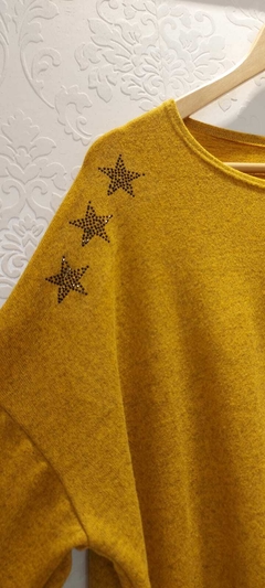 Sweater Donatella De Lanilla Ancho Irregular Con Detalles De Estrellas Art 9399 en internet