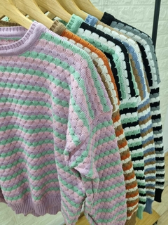 Sweater Freja Tejido Burbujas Tricolor Art 9550 - amaika