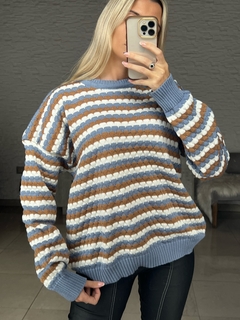 Sweater Freja Tejido Burbujas Tricolor Art 9550 - comprar online