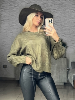 Sweater Yasmine Tejido Trenzado En El Frente Y En Los Puños Art 9551 - comprar online