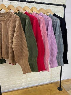 Sweater Yasmine Tejido Trenzado En El Frente Y En Los Puños Art 9551 - amaika