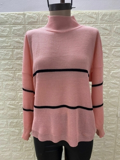 Sweater Magnolia Media polera rayada hombro caído. Art:9592 en internet